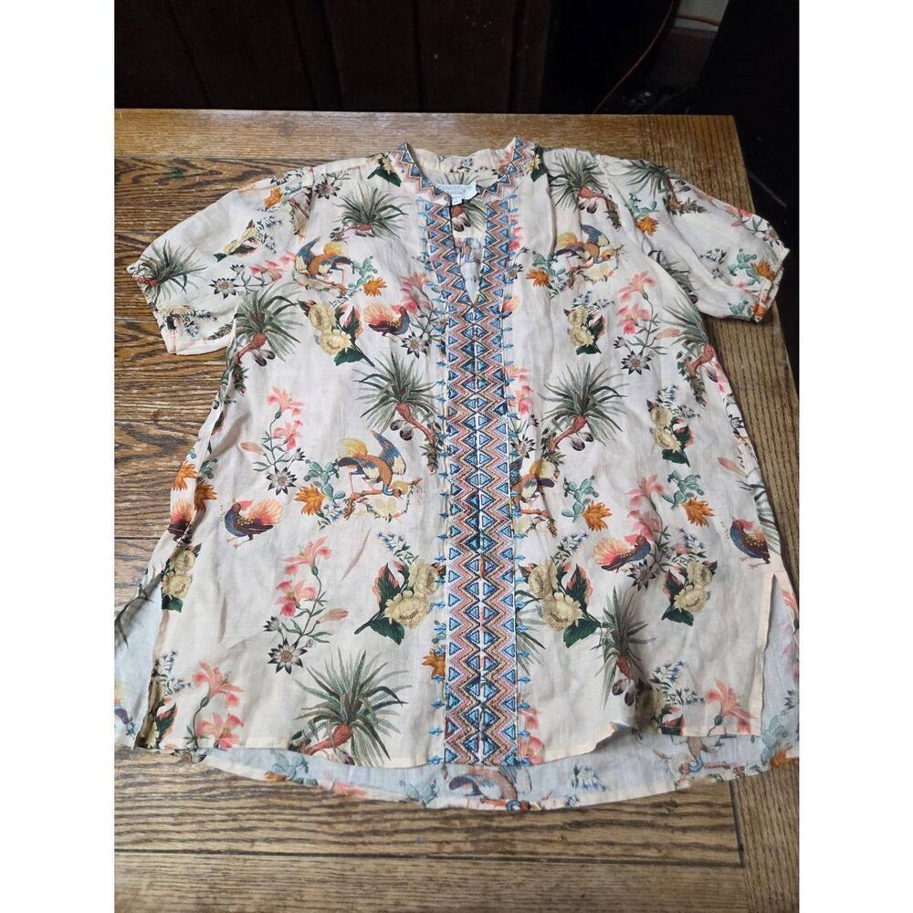 Johnny Was Puff Sleeve Effortless Tunic In Dessert Print Sz Small
